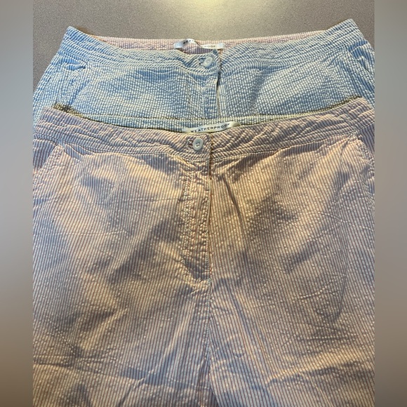 Ladies 2 pair of 100% cotton pinstriped Bermuda shorts by Weatherproof, size 12 - Picture 1 of 6